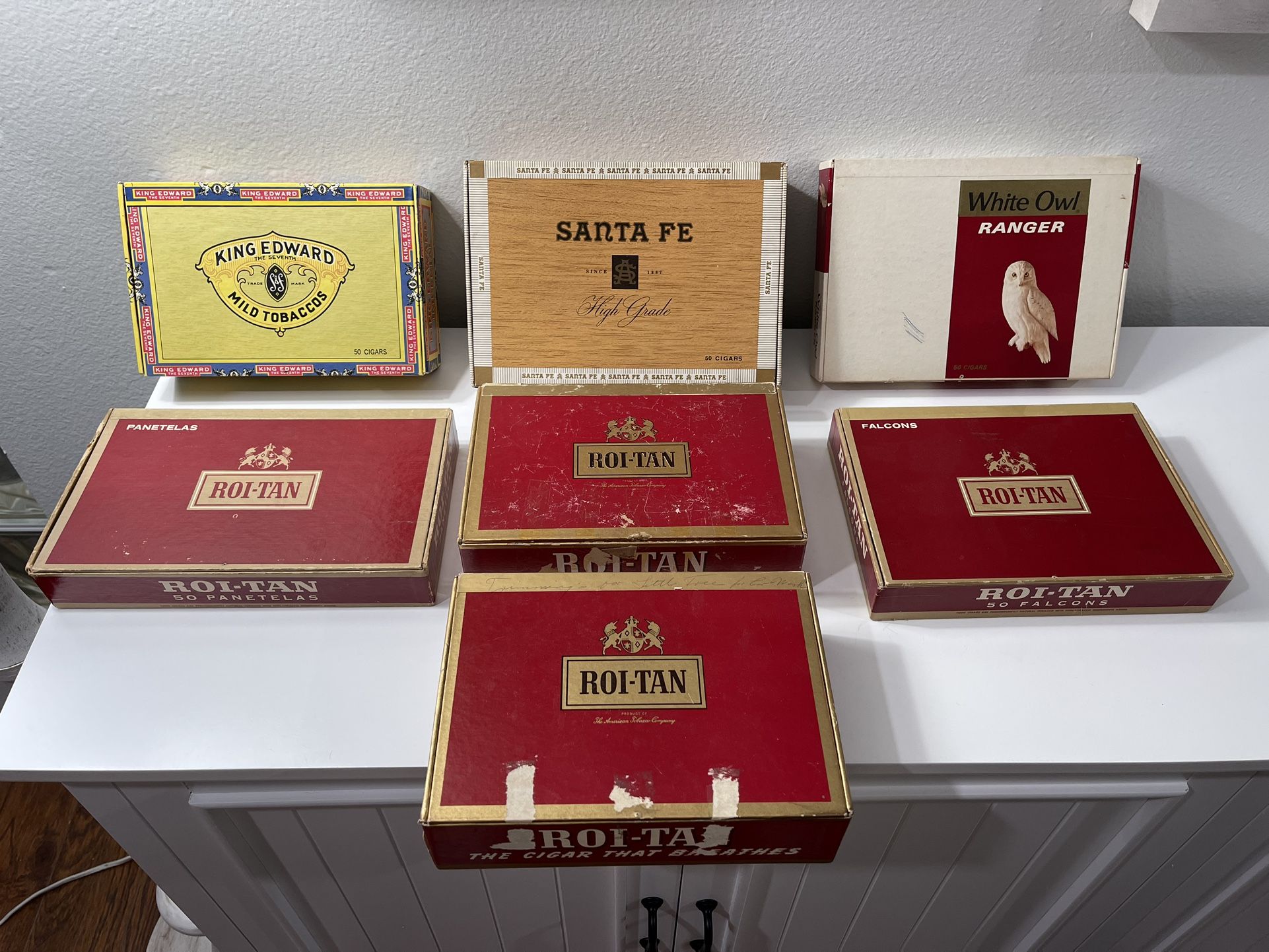 Roi Tan Santa Fe High Grade King Edward White Owl Cigar Boxes Box Vintage Empty