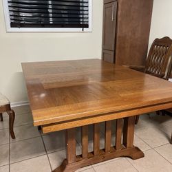 Oak Dining Set Of 6 EXTENDABLE 