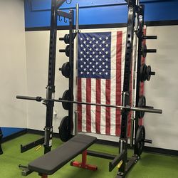 Complete Home Gym Setup - Power Rack, Cab,e Machine, Nordic Track Rower and Treadmill