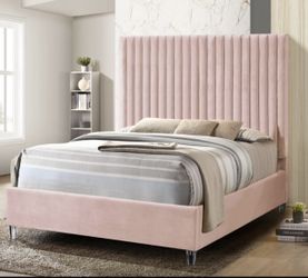 Pink Upholstered Beds Kings & Queens Sizes.     Delivery Included  