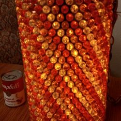 Vintage Mid-century Modernist Tall Cylinder Hanging Light Lamp Lucite Balls Read Description See Pictures