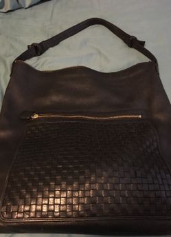 Authentic black leather purse tote bag large