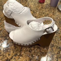 Jeffrey Campbell White Wedge Heel