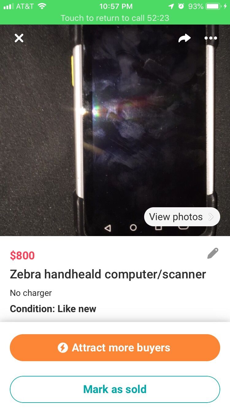 Zebra handheld computer/barcode scanner