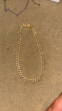 iced out 925 silver moisannite chain gold plated
