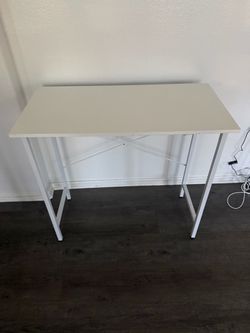 White Desk with Metal Frame
