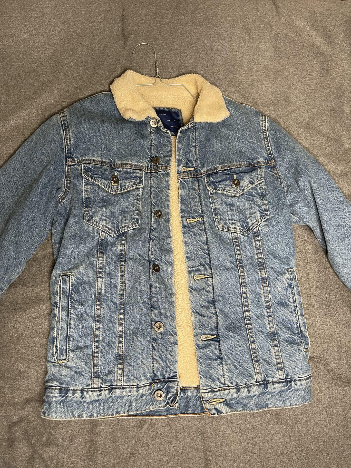 Zara Wool Denim Jacket (Size Medium)