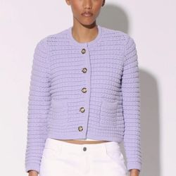 Brand New Woman’s Walter Baker brand Purple Lavender colored Janis Cardigan Sweater Up For Sale 