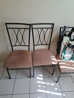 4 suede chairs