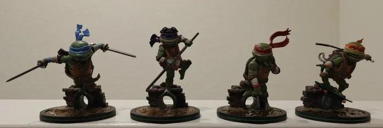 QMx Q-Fig TMNT Complete Set of 4 w/ Original Boxes