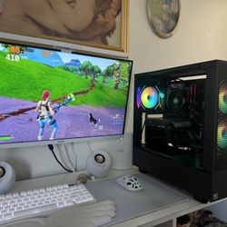 Black Gaming Pc Computer Desktop RTX 3060 Ti / Ryzen 5 5600XT