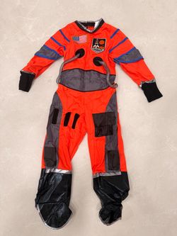 Kids Astronaut Halloween Costume Orange Space Suit Size 5-6