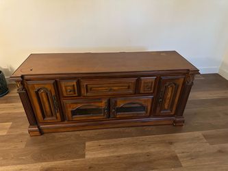 Ornate Wood TV Console Cabinet