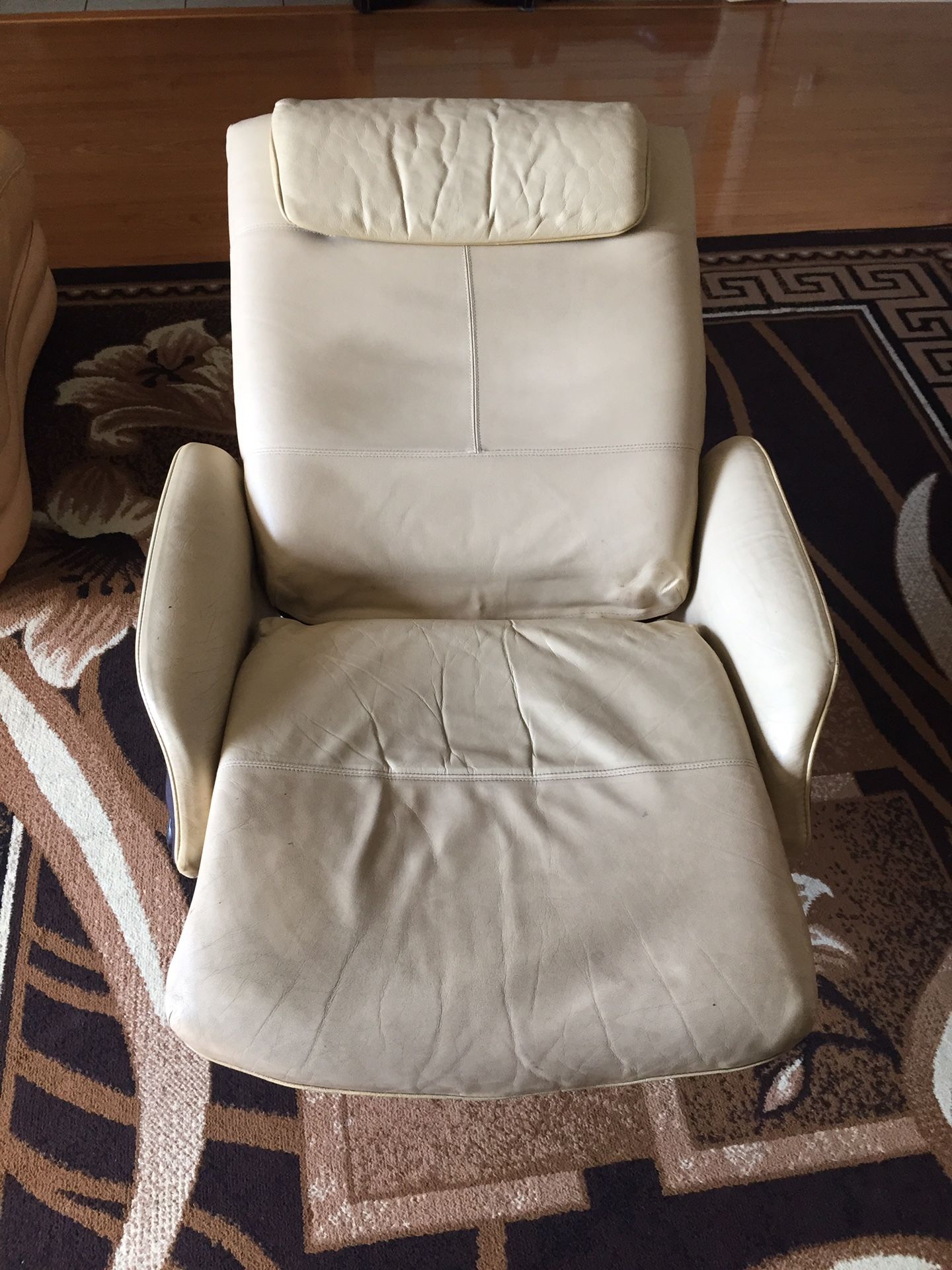 Ottoman leather swivel reclining IKEA chair