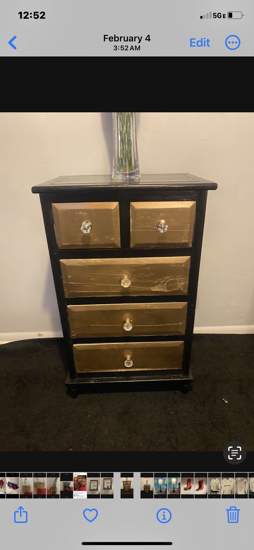 Small Black And Gold Dresser 