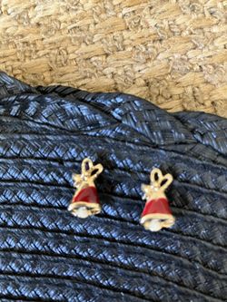 Holiday Red Jingle Bell Pierced Earrings