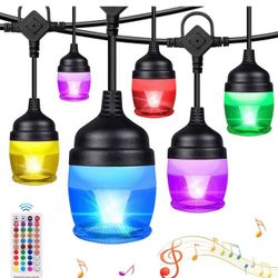 Brand new Sinvitron 37ft LED Color Changing String Lights Outdoor, Waterproof Outdoor Party Lights with Remote Control, Sync to Music, 12 Shatterproof