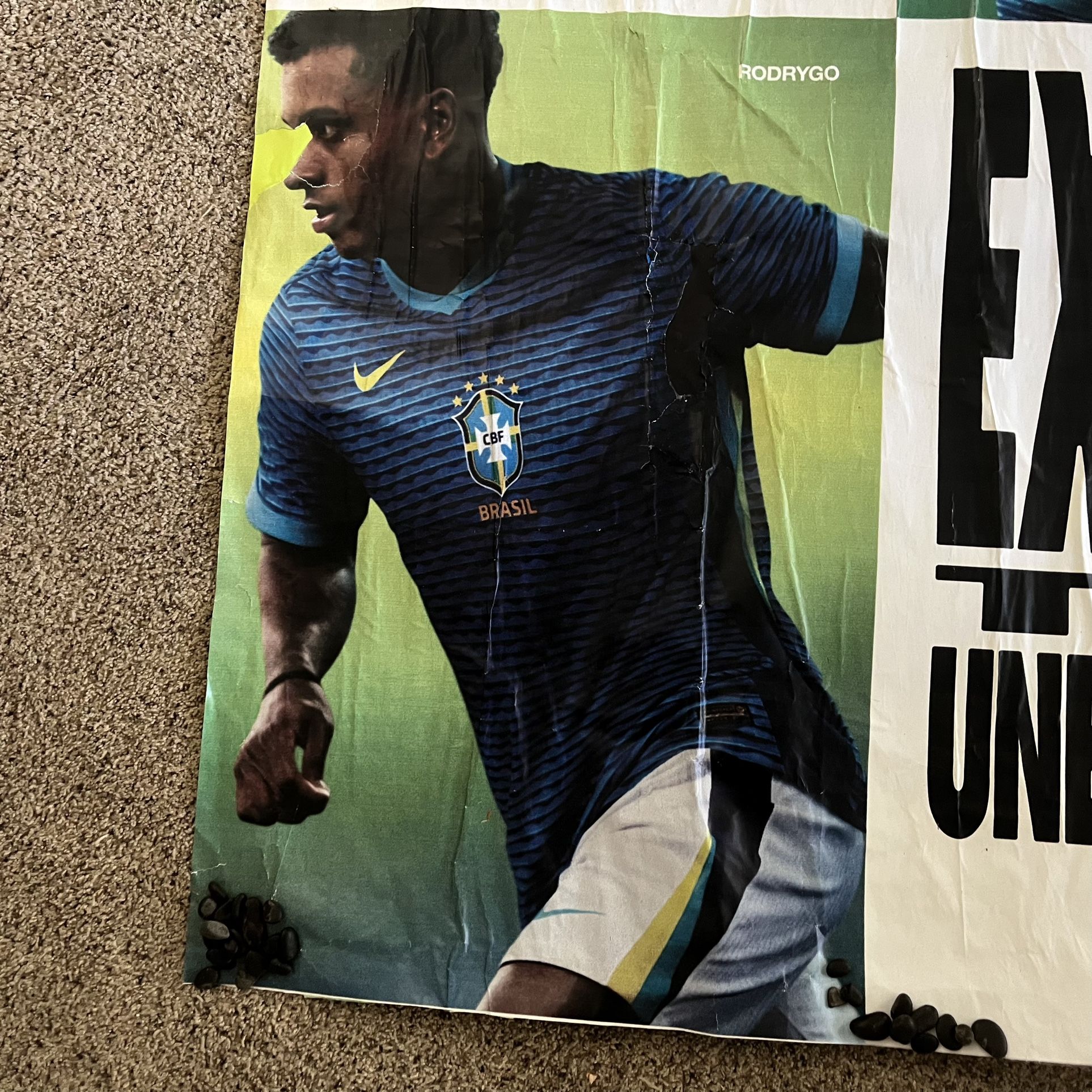 Vintage Nike Football Soccer Poster 90's CBF Brazilian Football