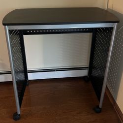 Black & Silver Rolling Computer Desk / Workstation Handbag