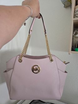 Michael Kors Pink Saffiano Leather Chain Tote
