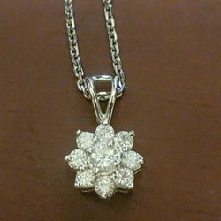 14 K Diamond Flower  