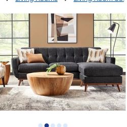 Sofa With Chaise. Black