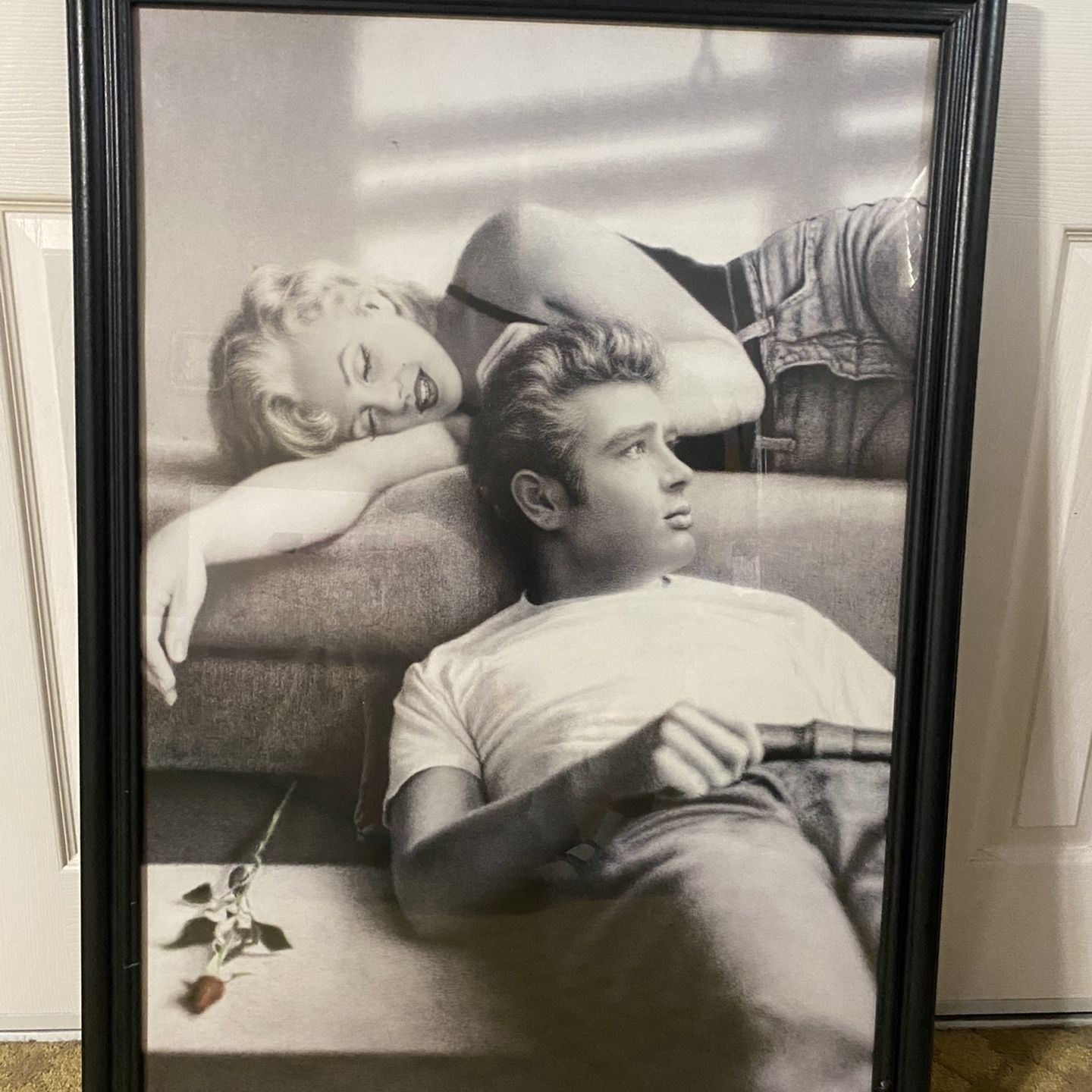 James Dean & Marlyn Monroe Poster w/ Wood Frame