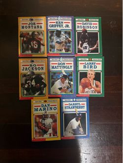 8 VTG Sports Shots Collectors Booklets, Griffey Jr., Larry Bird, Montana & More