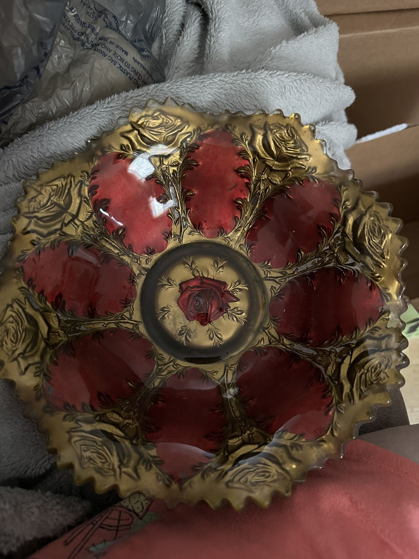 Red Carnation Bowl Early 1900’s