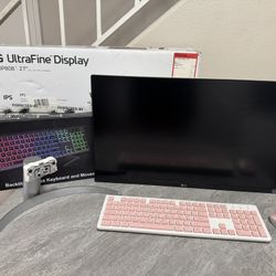 LG 27 Inch Ultra Fine Display Monitor With Keyboard And Mouse Wireless 