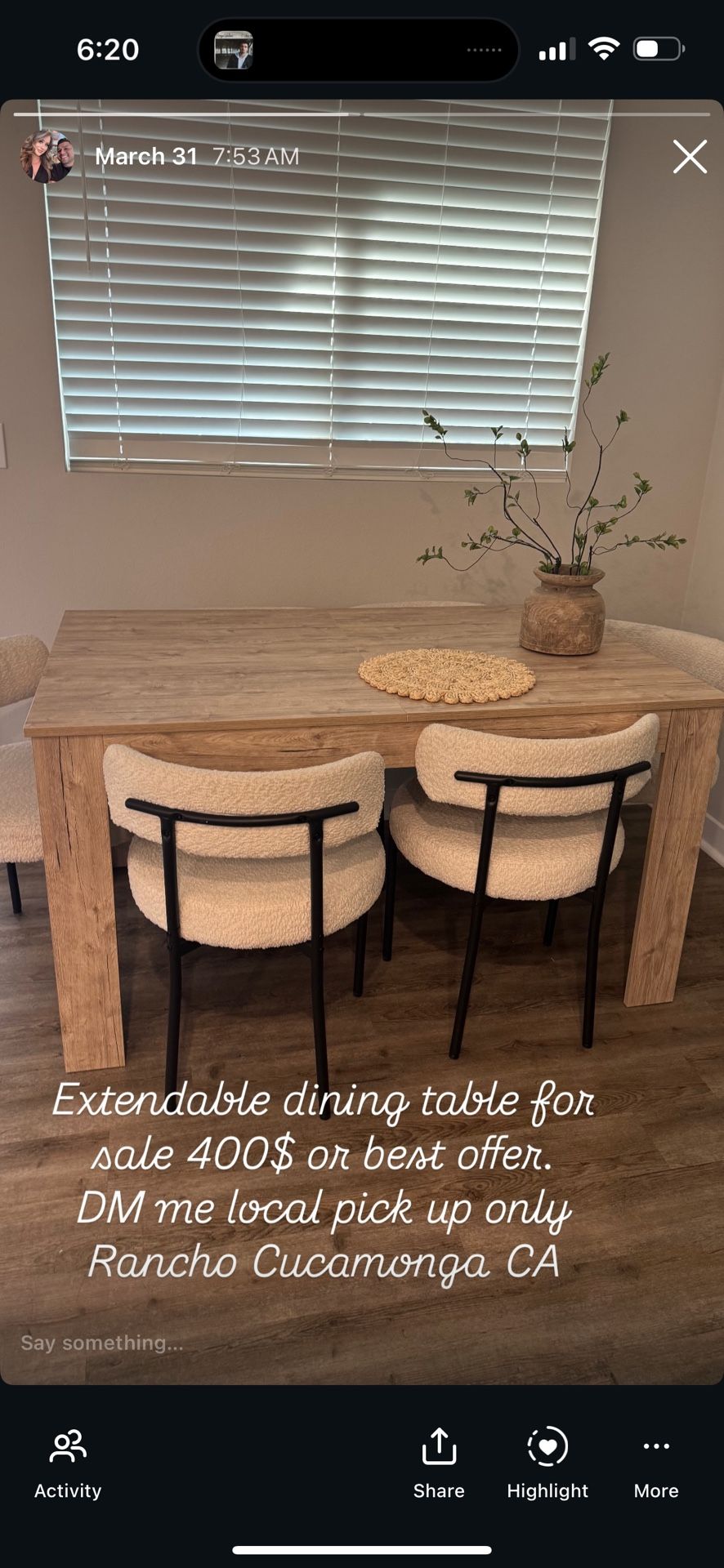 Dining Table & Chairs