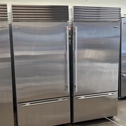 Sub Zero 72”Wide Built In Bottom Freezer Refrigerator Stainless Steel Set