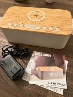 New Wireless Charging Alarm Clock Bluetooth Speaker