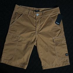 True Religion Dark Khaki 12" Cargo Shorts