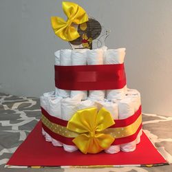 Pooh Bear Inspired Diaper Cake