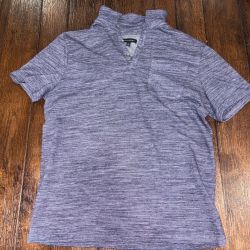 Banana Republic Mens Blue Space Dye Short Sleeve Polo Shirt - Mens L