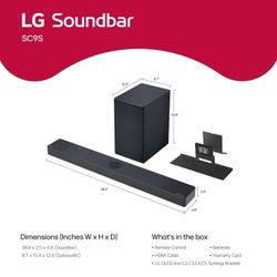 SC9S 3.13 LG Soundbar Dolby Atmos - New In Box