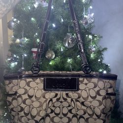 Coach Signature Brown Canvas Tote