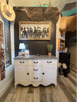 🌻Solid Wood Farmhouse White Buffet
