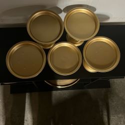 Metal With A Golden Finish Candle/cake Holders. 