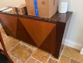 Wood Sideboard Buffet with Stone Top