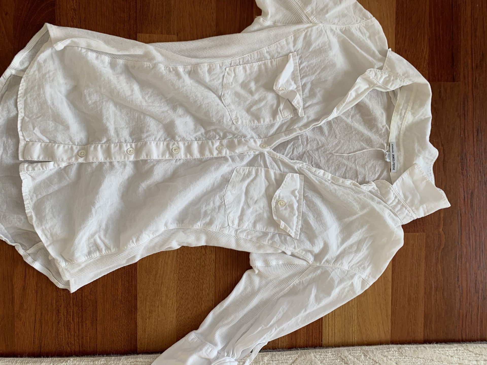 James Perse Women’s Size 3 White Button-Up Shirt