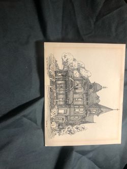 Vintage Architectural Pen and Ink Print