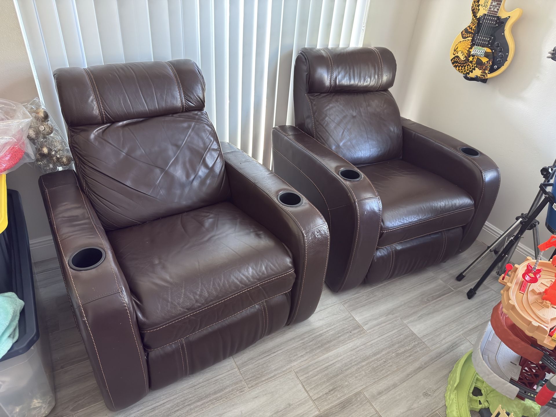Twin Leather Recliners