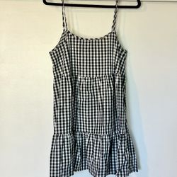 Women’s Strappy Dress Black White Gingham