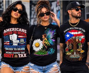 Graphic Print Black Unisex T-Shirts – Set of 3 Designs