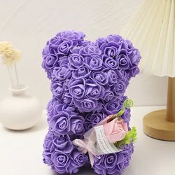 Rose Teddy Bear With Flowers