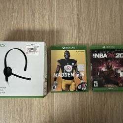 XBox Headset With 2 Games
