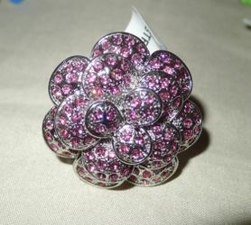 Adjustable pink bling fashion ring