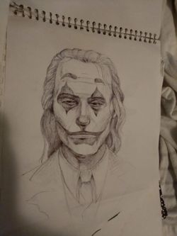 Hand drawn portrait of joker